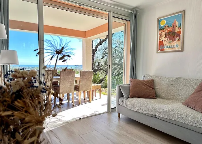 Superb With Sea View Les Restanques Lägenhet Grimaud